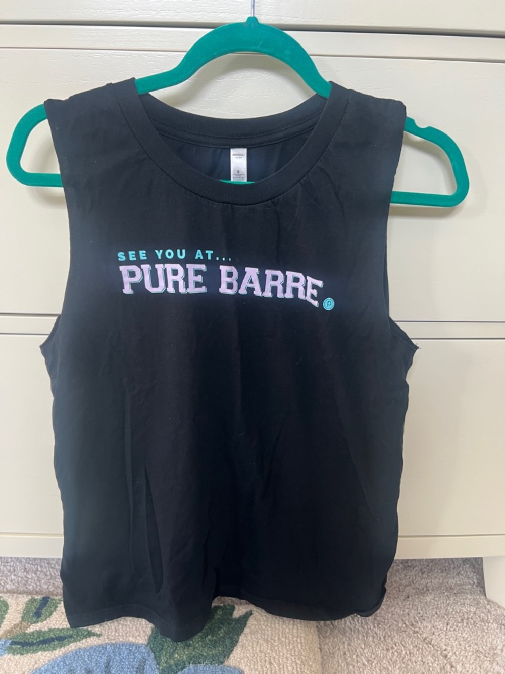 Pure Barre black muscle tank small